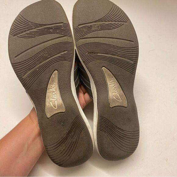 Clarks cloudsteppers comfort slip on sandal Breeze Brinkley Flora pewter 9 - Picture 8 of 8